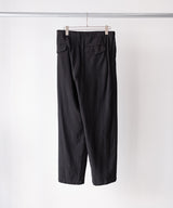 WASHED WOOL SILK STRIPE DRAWSTRING PANTS - ULTERIOR