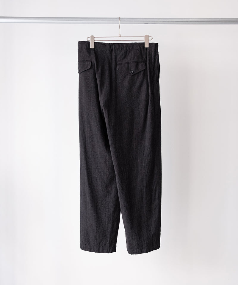 WASHED WOOL SILK STRIPE DRAWSTRING PANTS - ULTERIOR