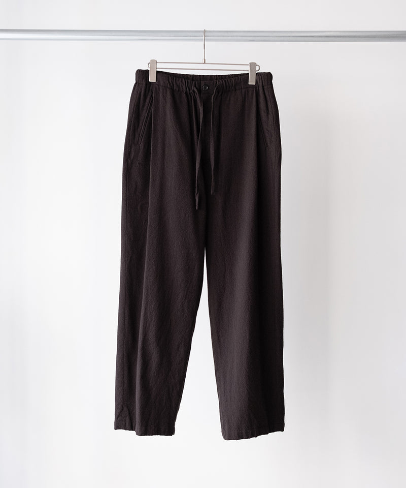 WASHED WOOL SILK STRIPE DRAWSTRING PANTS - ULTERIOR