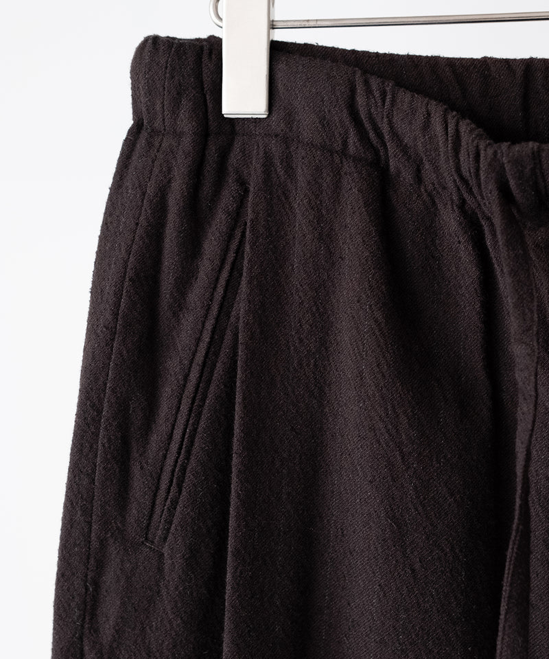 WASHED WOOL SILK STRIPE DRAWSTRING PANTS - ULTERIOR
