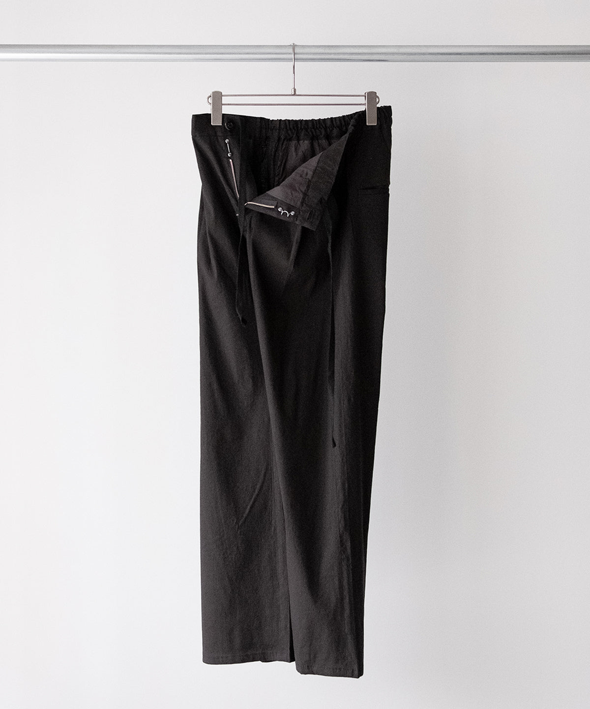 パンツ 25AW ANCELLM / SHOE CUT SLACKS(BLACK) LAST 1>>L/R SHOE CUT SLACKS