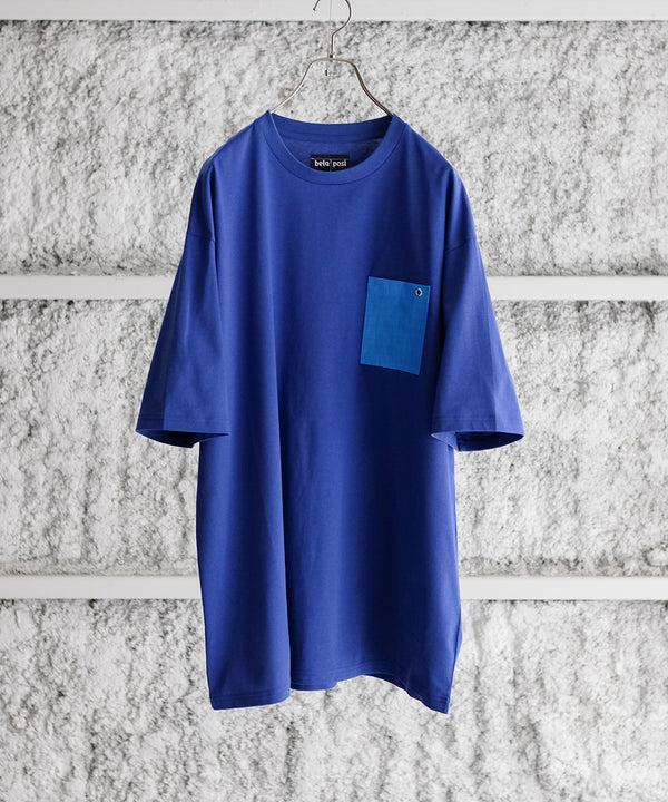blue  sheet pocket T-shirt - beta post