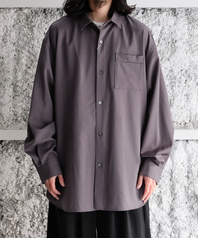 Wool Gabardine Wide Shirt - Blanc YM