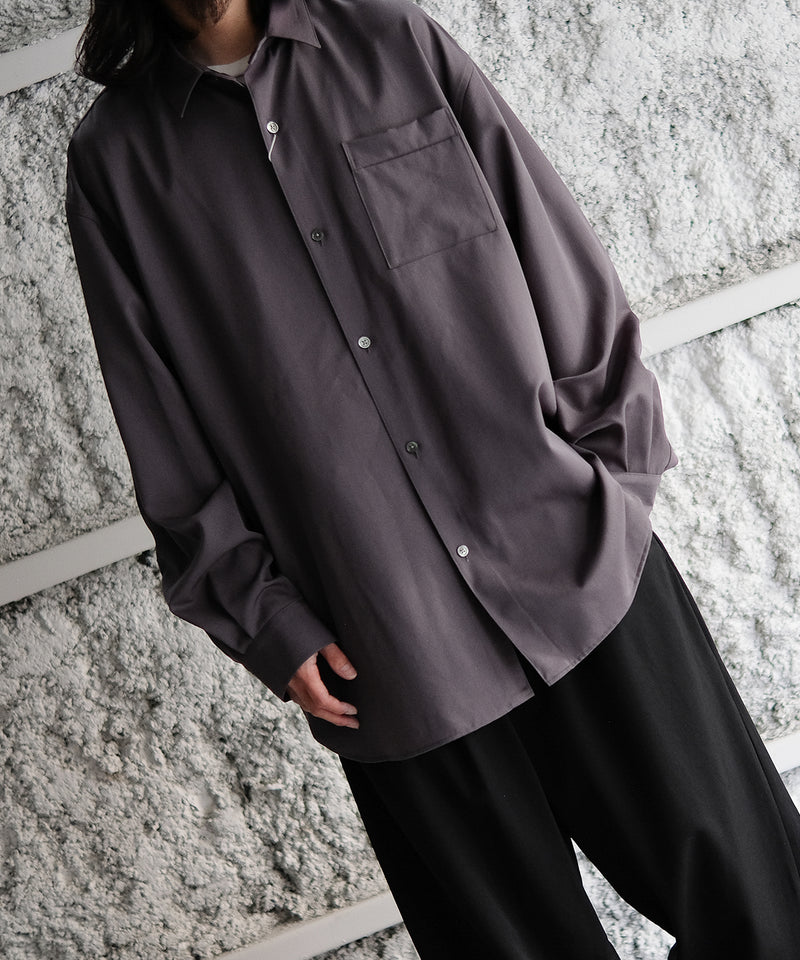 Wool Gabardine Wide Shirt - Blanc YM