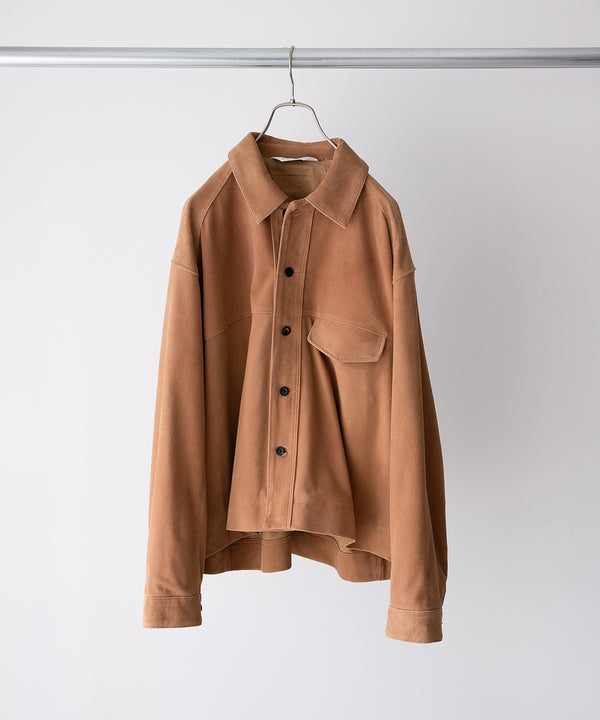 SUEDE SHORT SHIRT JACKET - ANCELLM