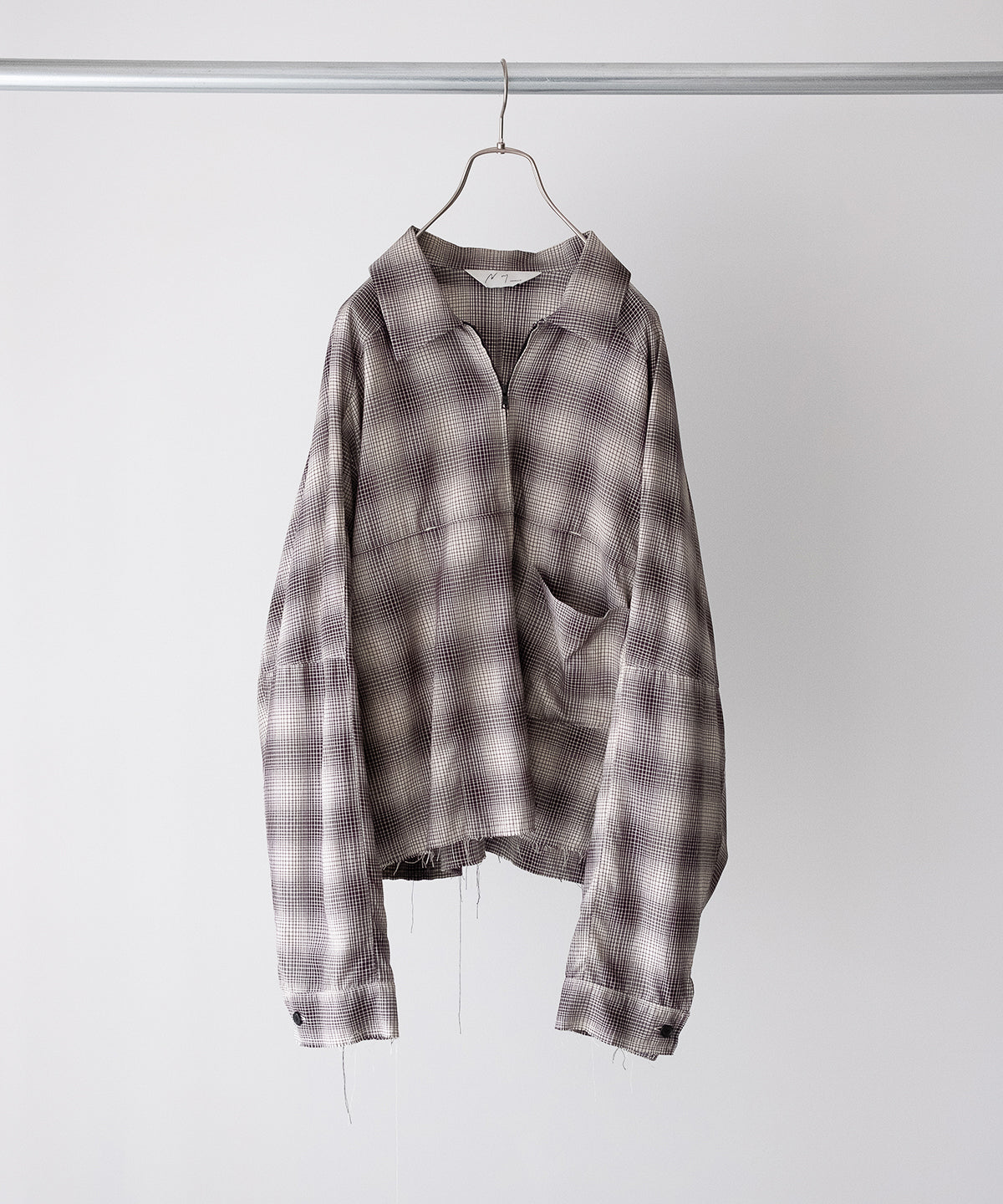 OMBRECHECK SHORT ZIPUP SHIRT(BROWN) – ANCELLM