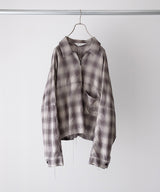 OMBRECHECK SHORT ZIPUP SHIRT - ANCELLM