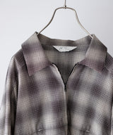OMBRECHECK SHORT ZIPUP SHIRT - ANCELLM