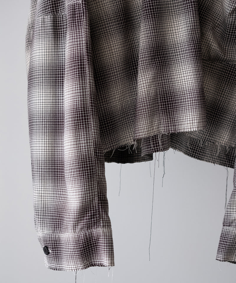 OMBRECHECK SHORT ZIPUP SHIRT - ANCELLM
