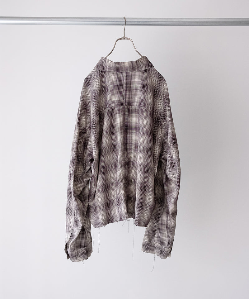 OMBRECHECK SHORT ZIPUP SHIRT - ANCELLM