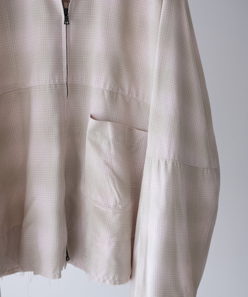OMBRECHECK SHORT ZIPUP SHIRT - ANCELLM