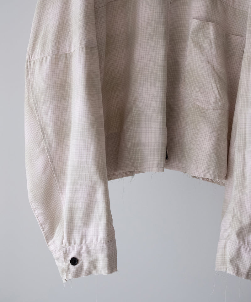 OMBRECHECK SHORT ZIPUP SHIRT - ANCELLM