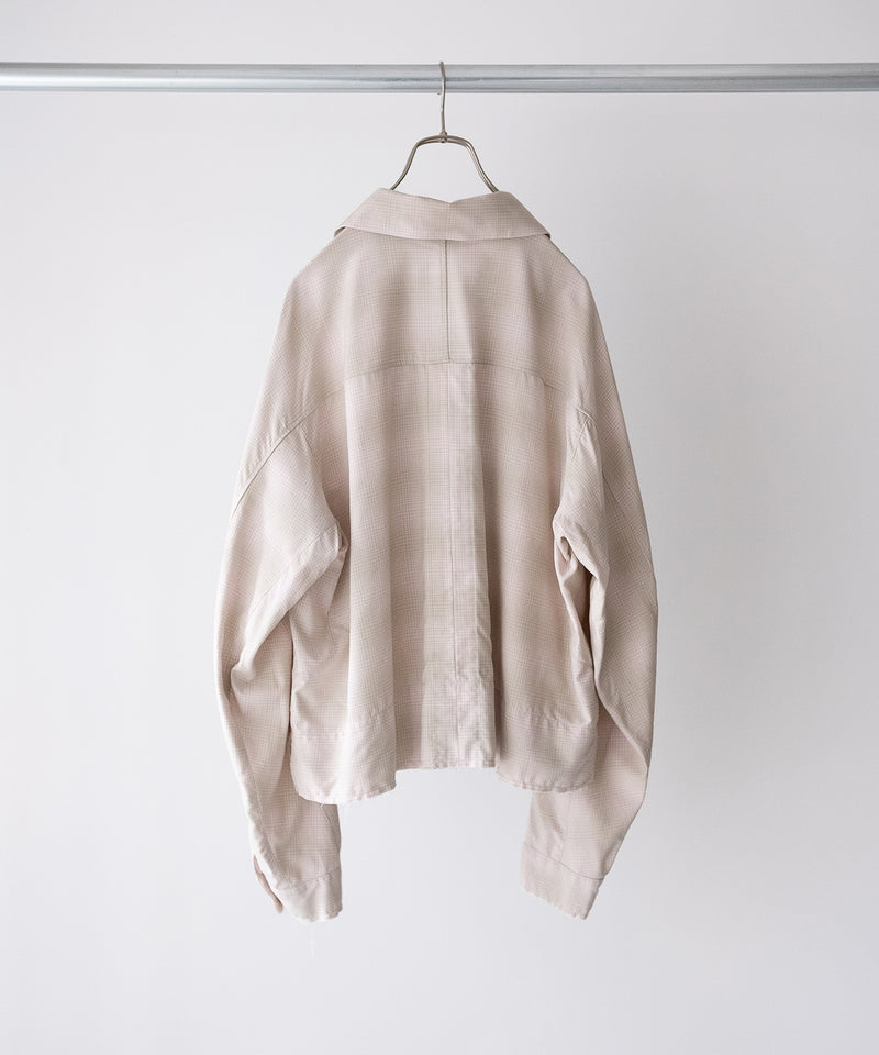 OMBRECHECK SHORT ZIPUP SHIRT - ANCELLM