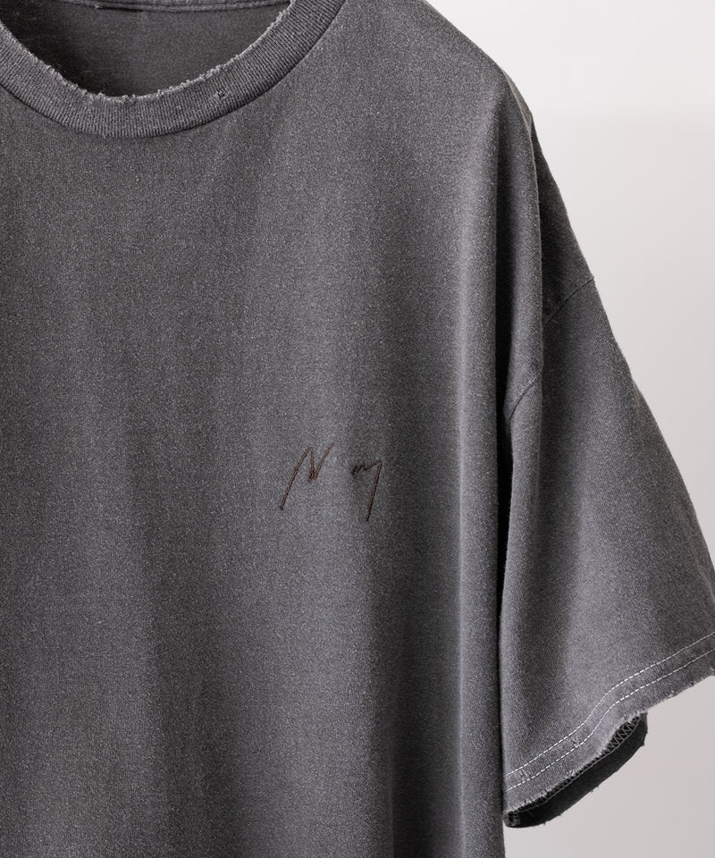 LAST1>> EMBROIDERY DYED T-SHIRT - ANCELLM