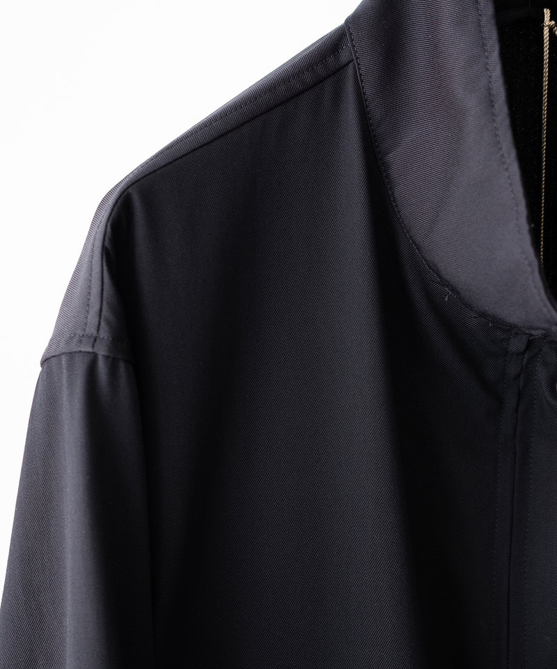 LAST1>> CHAMBRAY SOFT GABARDINE ZIP UP JKT - ULTERIOR