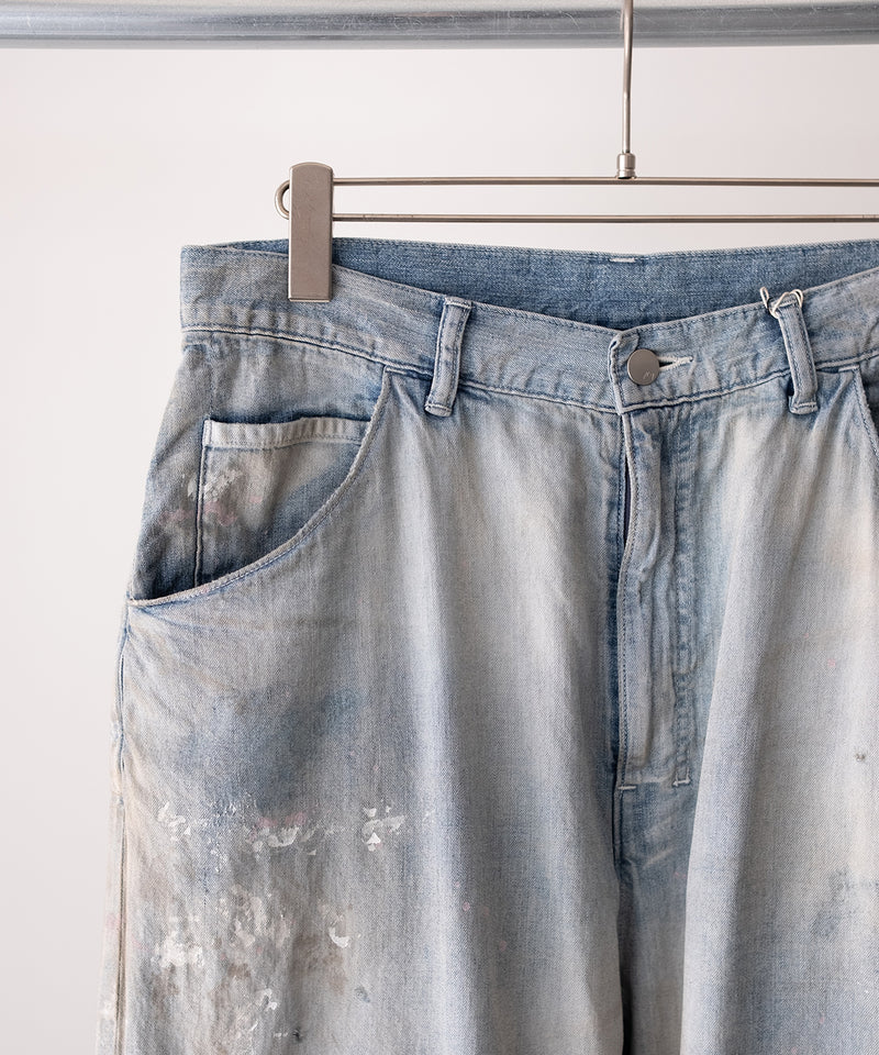 LIGHT OZ WIDE STRAIGHT DENIM PANTS - ANCELLM