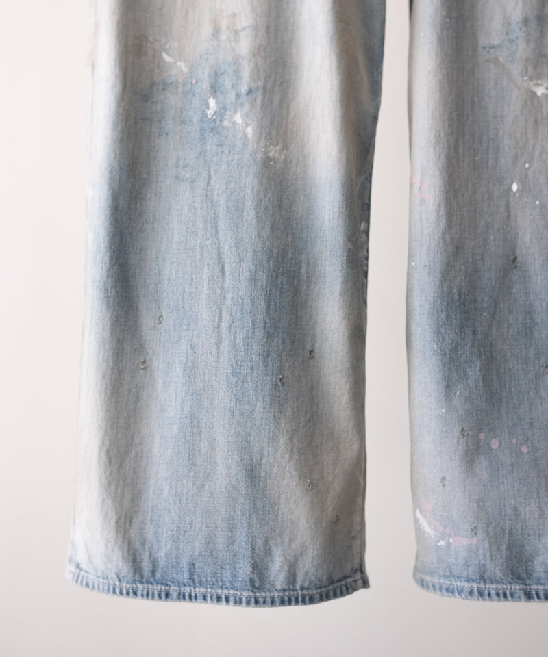 LIGHT OZ WIDE STRAIGHT DENIM PANTS - ANCELLM