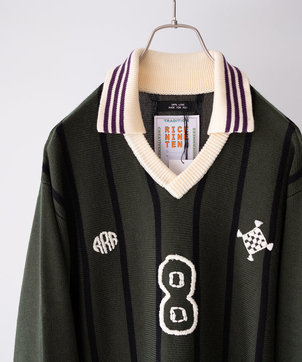 LAST1>> KNITTING LONG SLEEVE SOCCER JERSEY - RICENINETEN