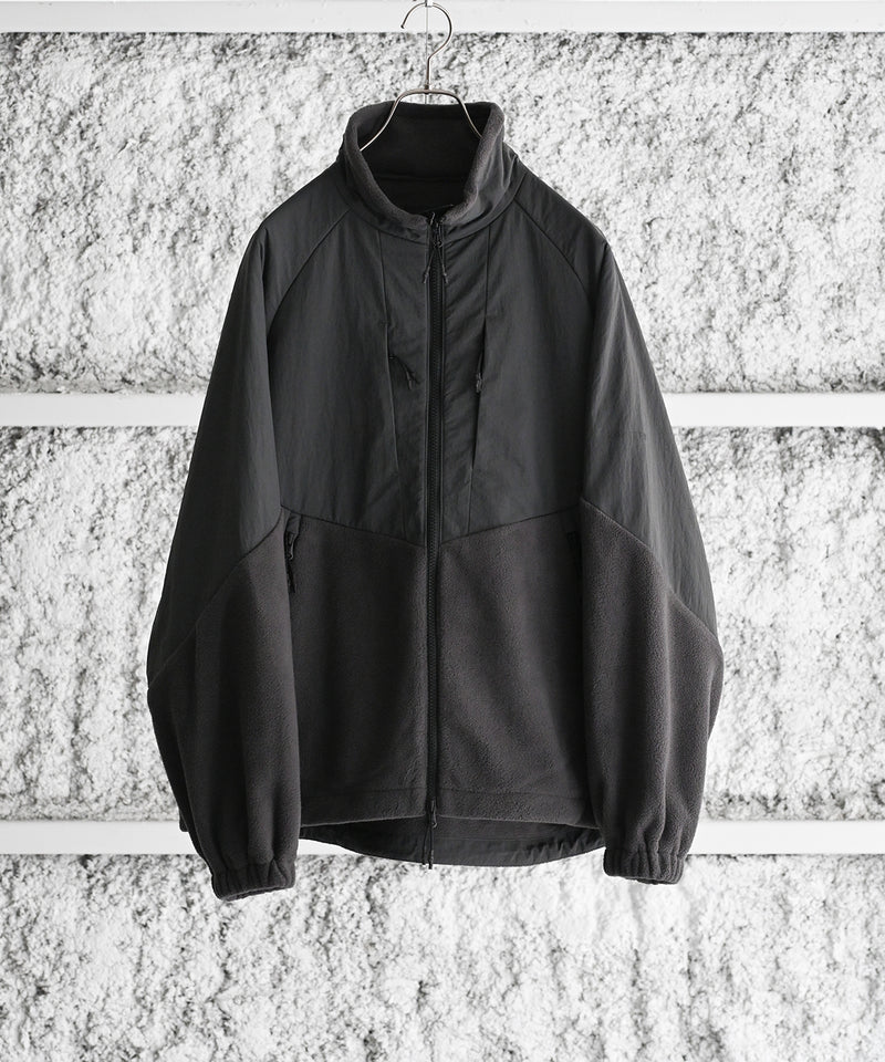 NYLON RIP STOP X FLEECE BLOUSON - LANTERN