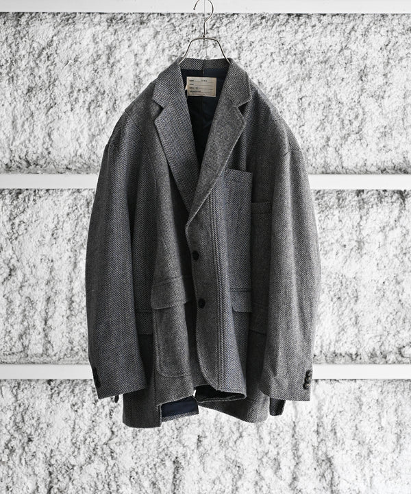 circa make cutback wide tweed jacket - 77circa