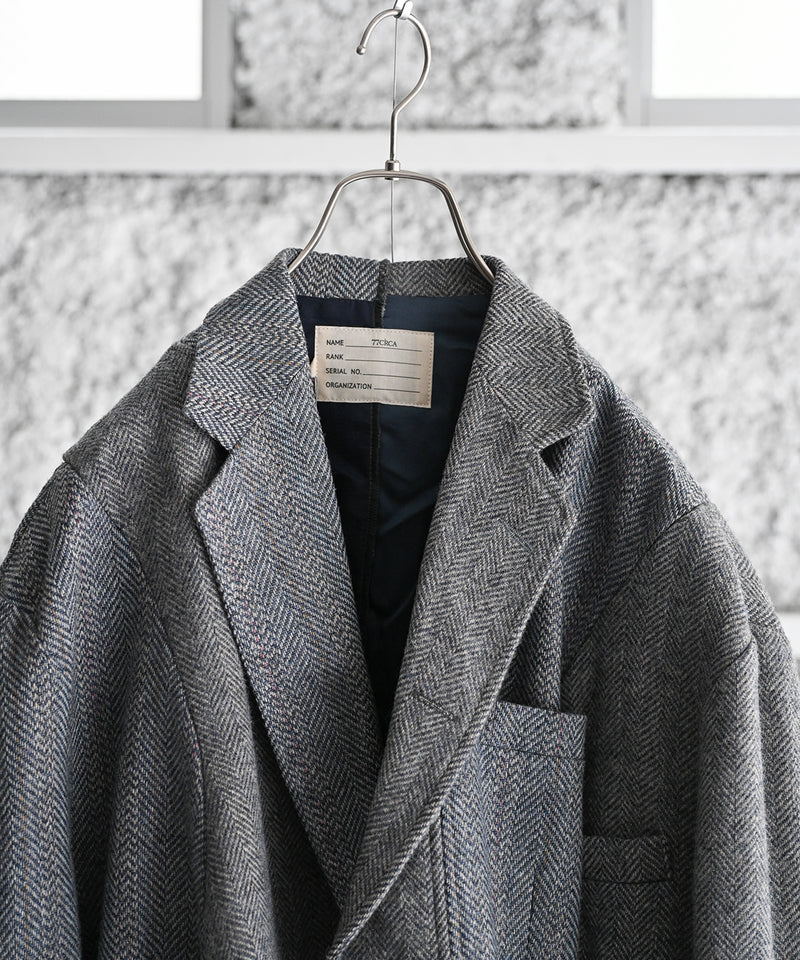 circa make cutback wide tweed jacket - 77circa