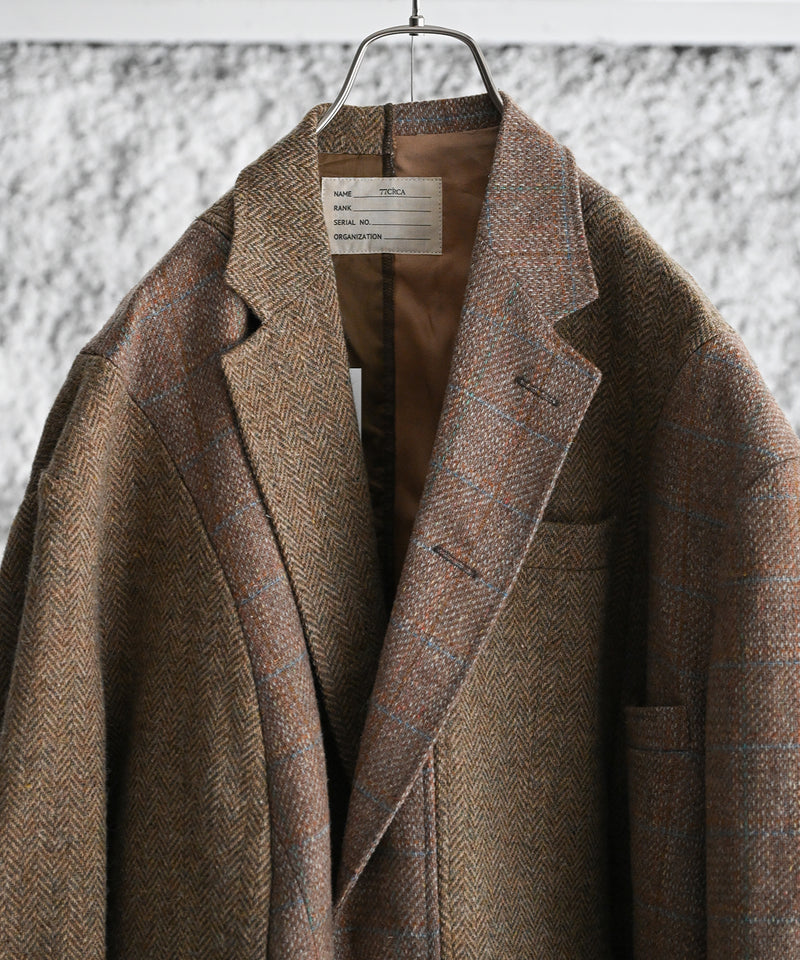 circa make cutback wide tweed jacket - 77circa