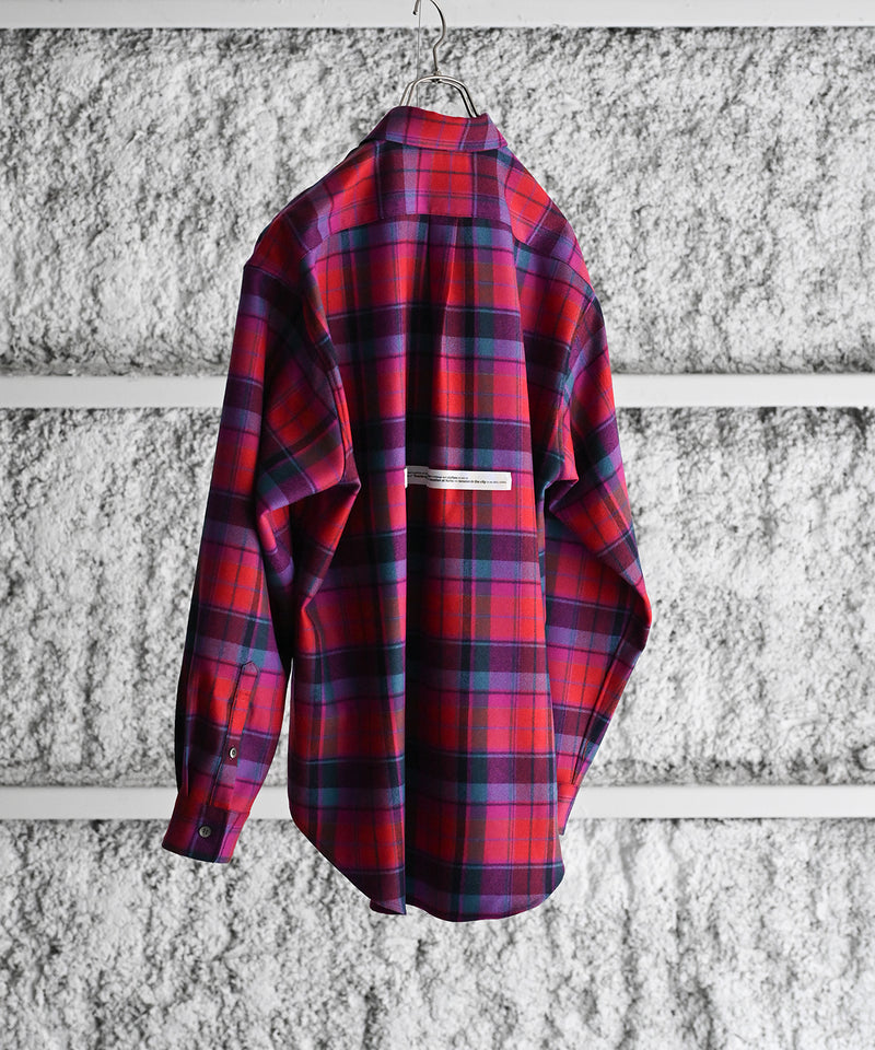 wool check shirt - semoh