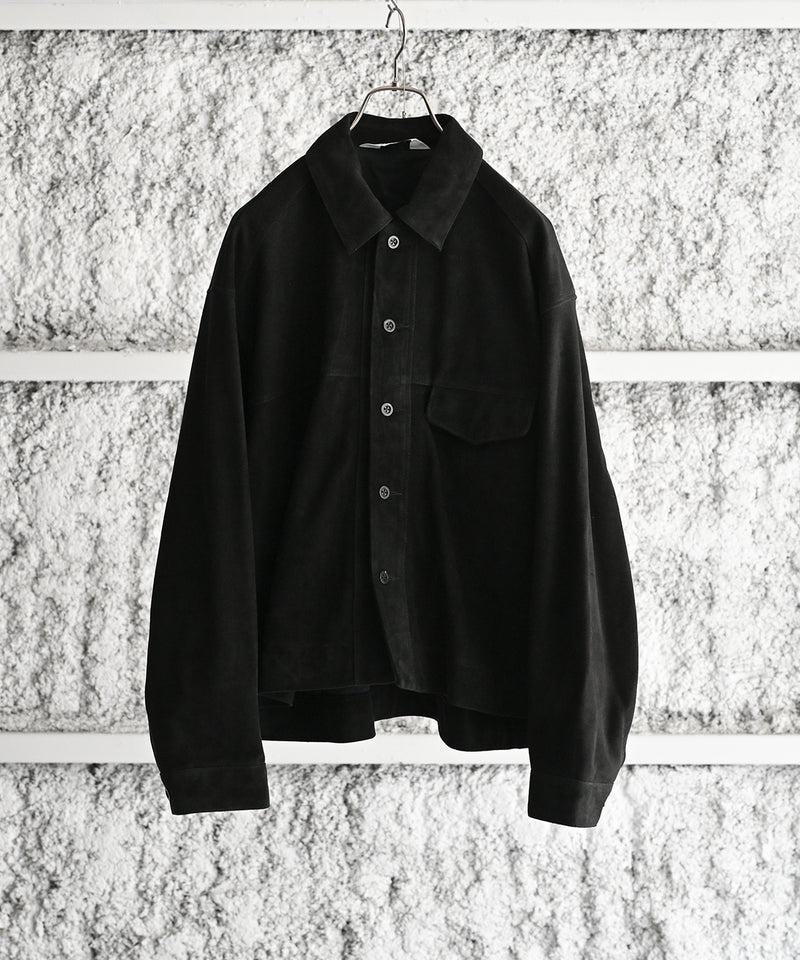 SUEDE SHORT SHIRT JACKET - ANCELLM