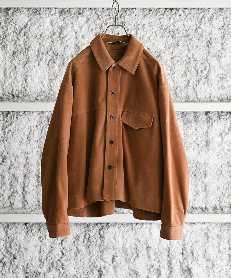 SUEDE SHORT SHIRT JACKET - ANCELLM