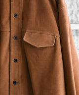 SUEDE SHORT SHIRT JACKET - ANCELLM