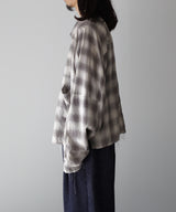 OMBRECHECK SHORT ZIPUP SHIRT - ANCELLM
