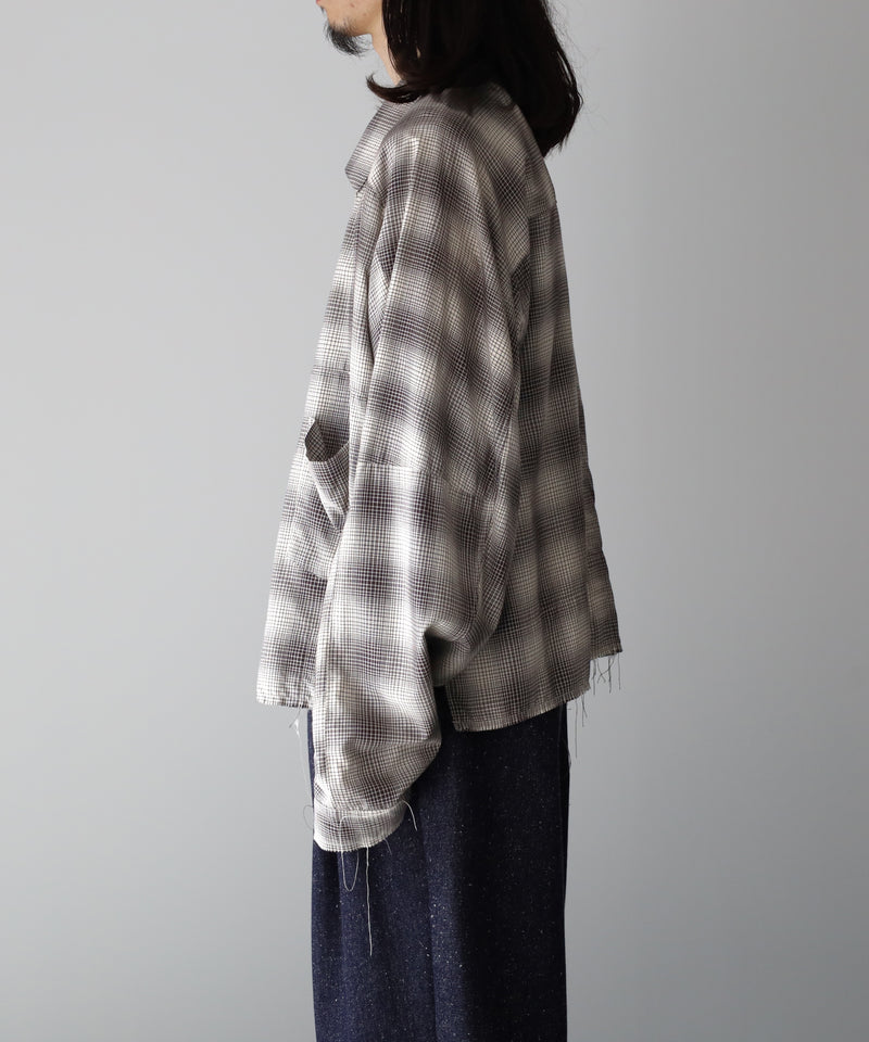 OMBRECHECK SHORT ZIPUP SHIRT - ANCELLM