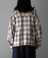 OMBRECHECK SHORT ZIPUP SHIRT - ANCELLM