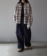 OMBRECHECK SHORT ZIPUP SHIRT - ANCELLM
