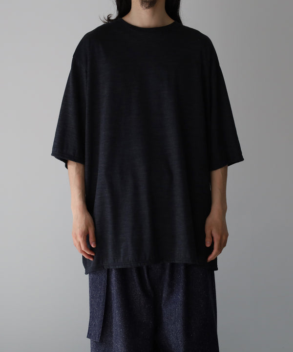 SUPER120's WOOL SINGLE JERSEY WASHABLE CREW NECK TEE - marka