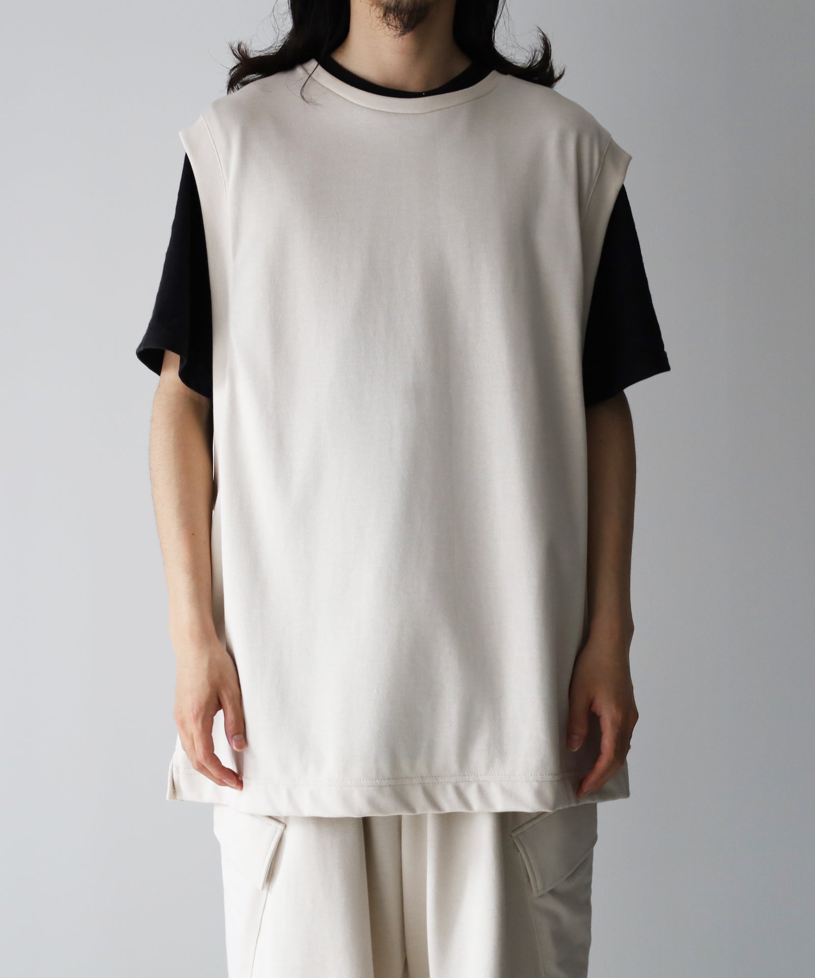 marka / リサイクルスビンオーガニックコットン度詰め天竺ベスト/M25A20CS03A リサイクルスビンオーガニックコットン度詰め天竺 / ベスト, White