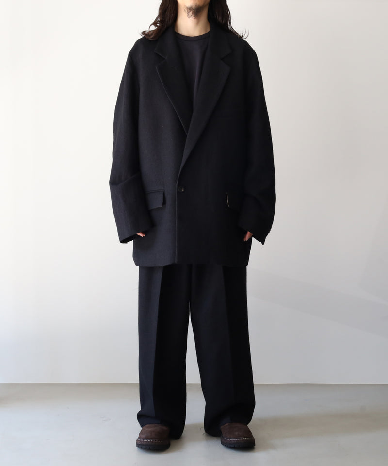 SHRINK WOOL WIDE SLACKS - ANCELLM