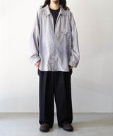 SHRINK WOOL WIDE SLACKS - ANCELLM