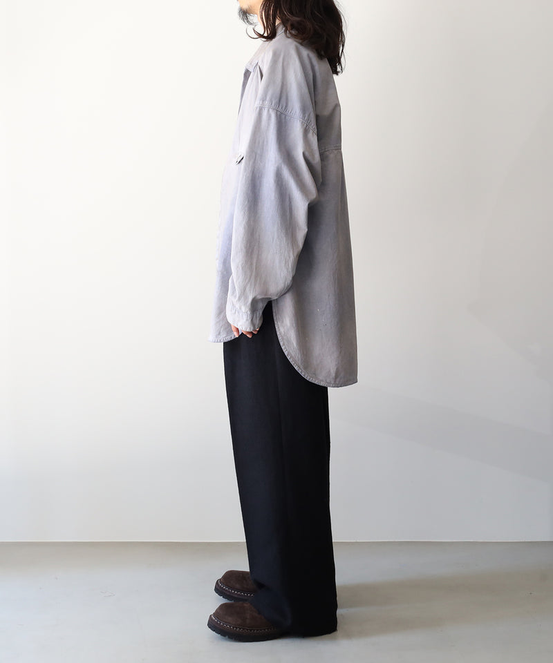 AGING CHAMBRAY LONG SHIRT - ANCELLM