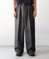 SHRINK WOOL WIDE SLACKS - ANCELLM