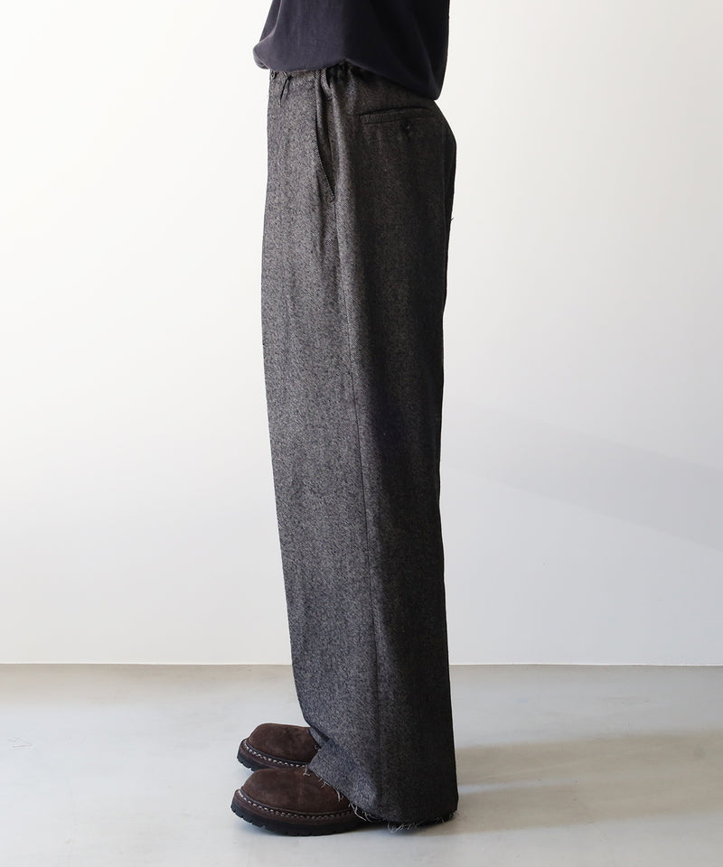 SHRINK WOOL WIDE SLACKS - ANCELLM