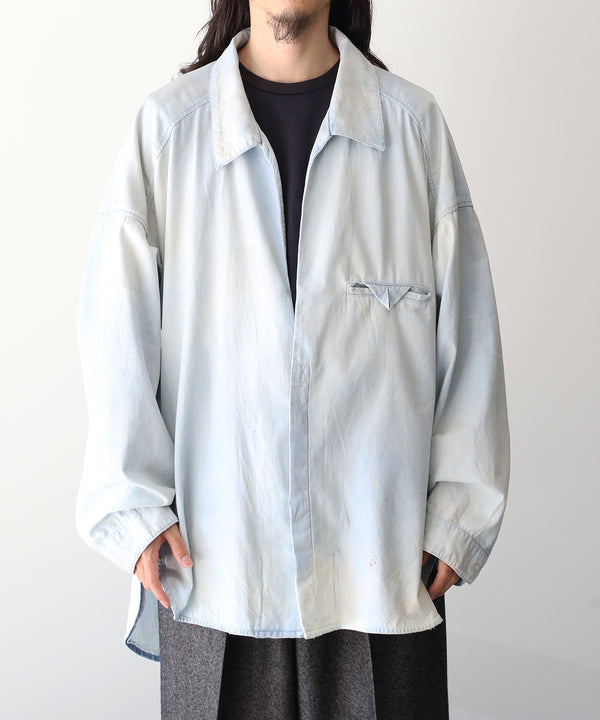 AGING CHAMBRAY LONG SHIRT - ANCELLM
