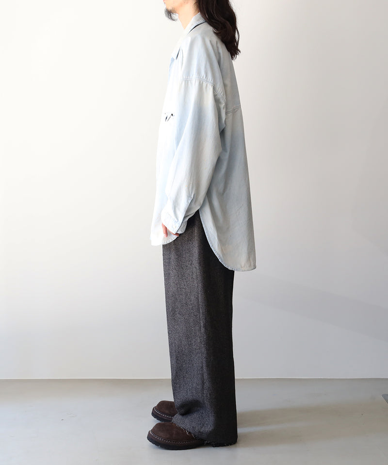 AGING CHAMBRAY LONG SHIRT - ANCELLM