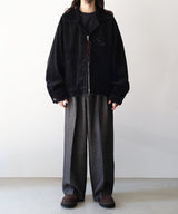SHRINK WOOL WIDE SLACKS - ANCELLM