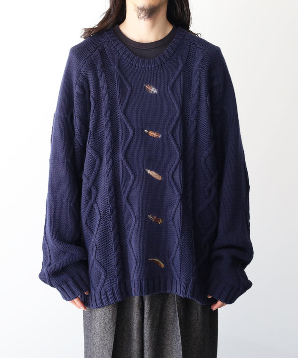 EMBROIDERY CABLE STICH KNIT - ANCELLM