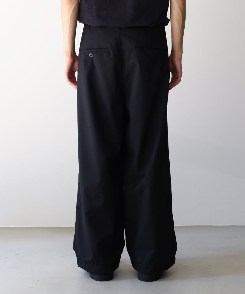 LAST1>> WOOL CALMSSKIN TUCK EASY SLACKS - ANCELLM