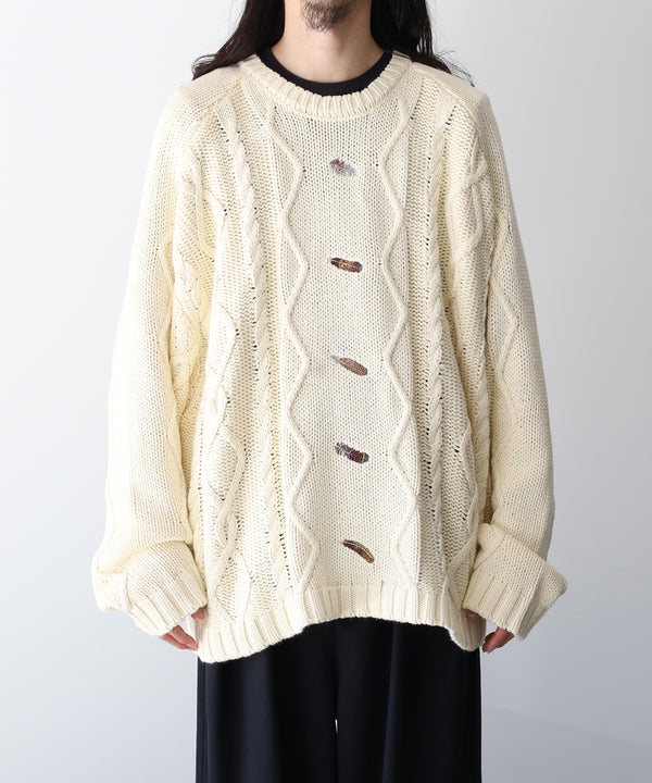EMBROIDERY CABLE STICH KNIT - ANCELLM