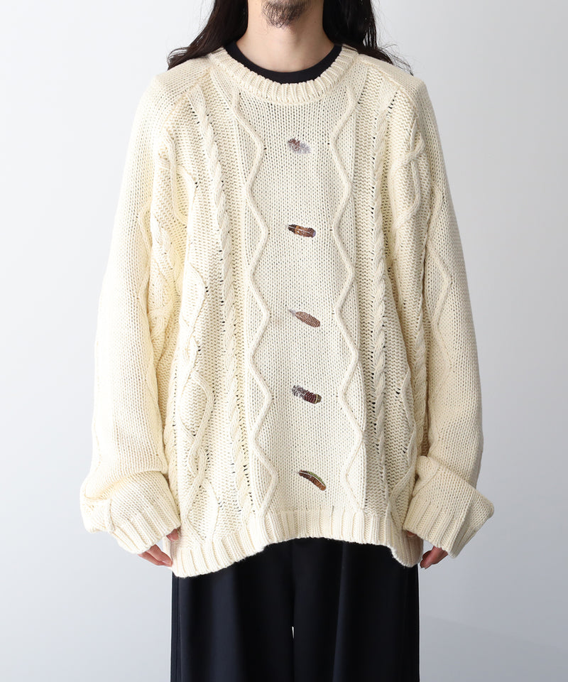 EMBROIDERY CABLE STICH KNIT - ANCELLM