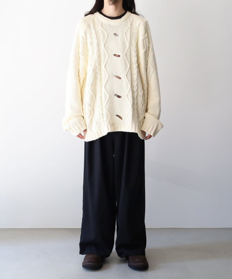 EMBROIDERY CABLE STICH KNIT - ANCELLM