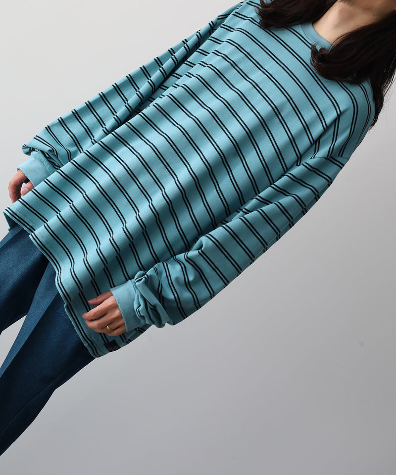 RESEARCHED TEE LS / COTTON BORDER JERSEY -SandWaterr